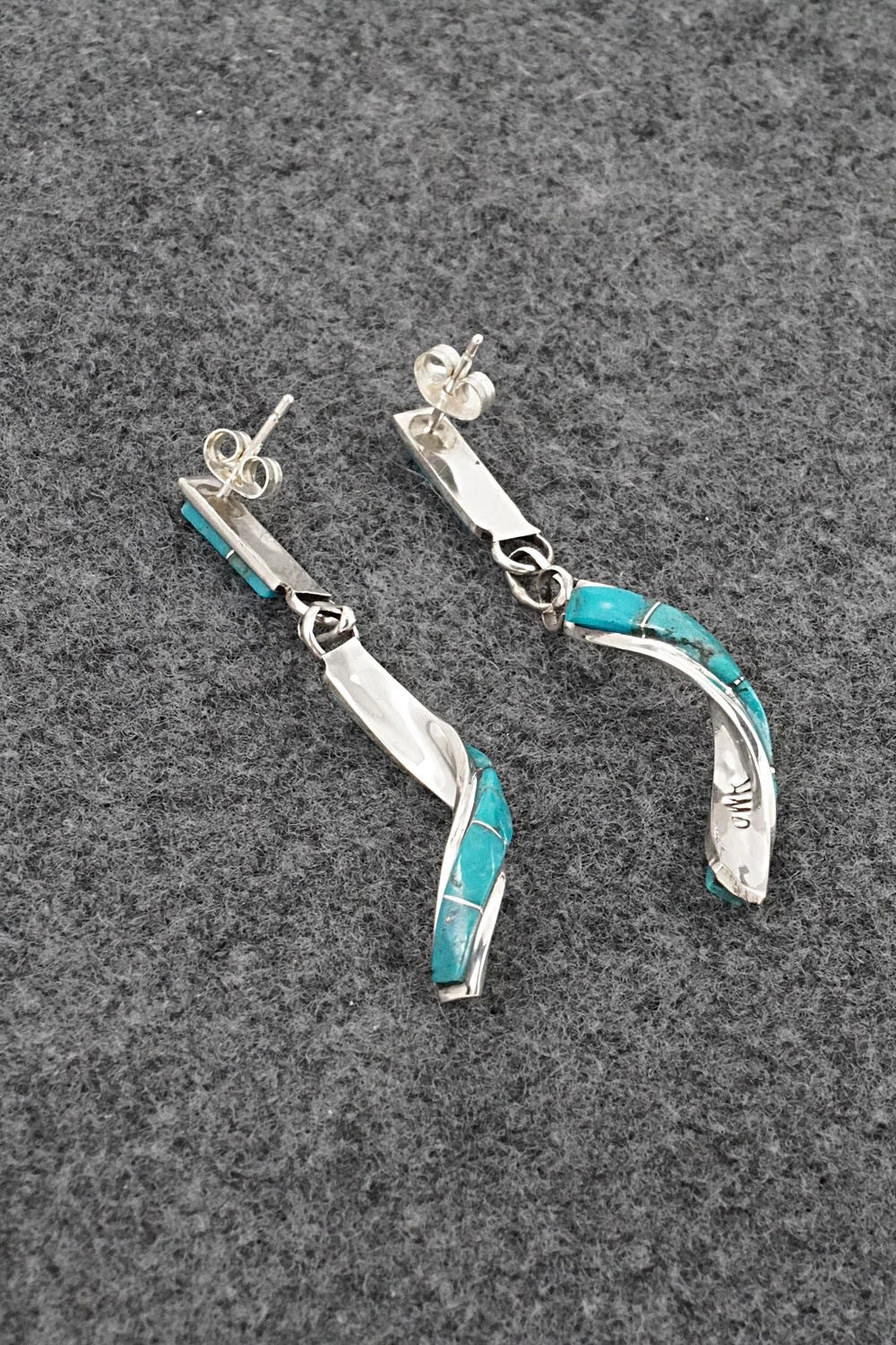 Turquoise & Sterling Silver Earrings - Gloria Waatsa