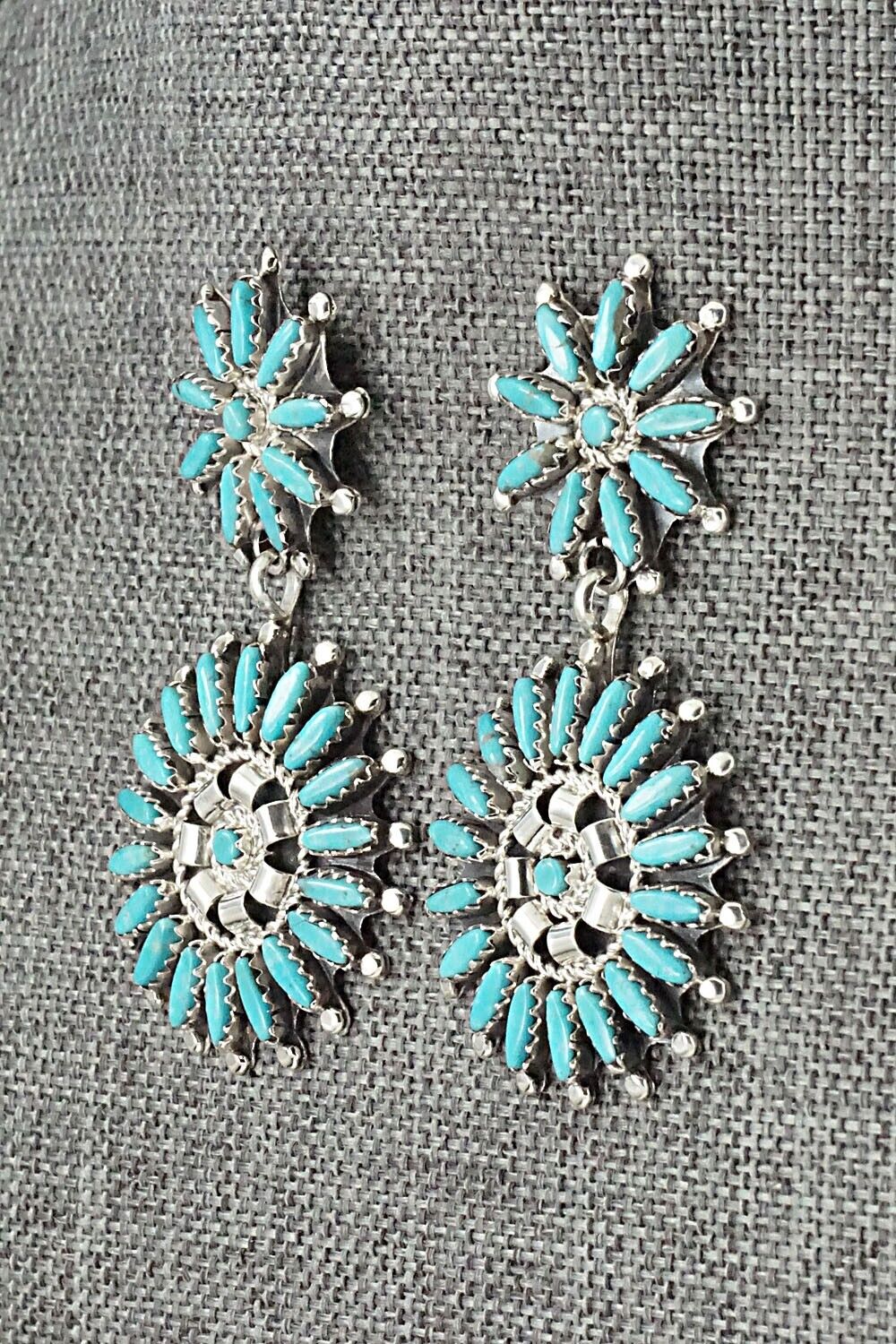 Turquoise & Sterling Silver Earrings - Nathaniel Nez