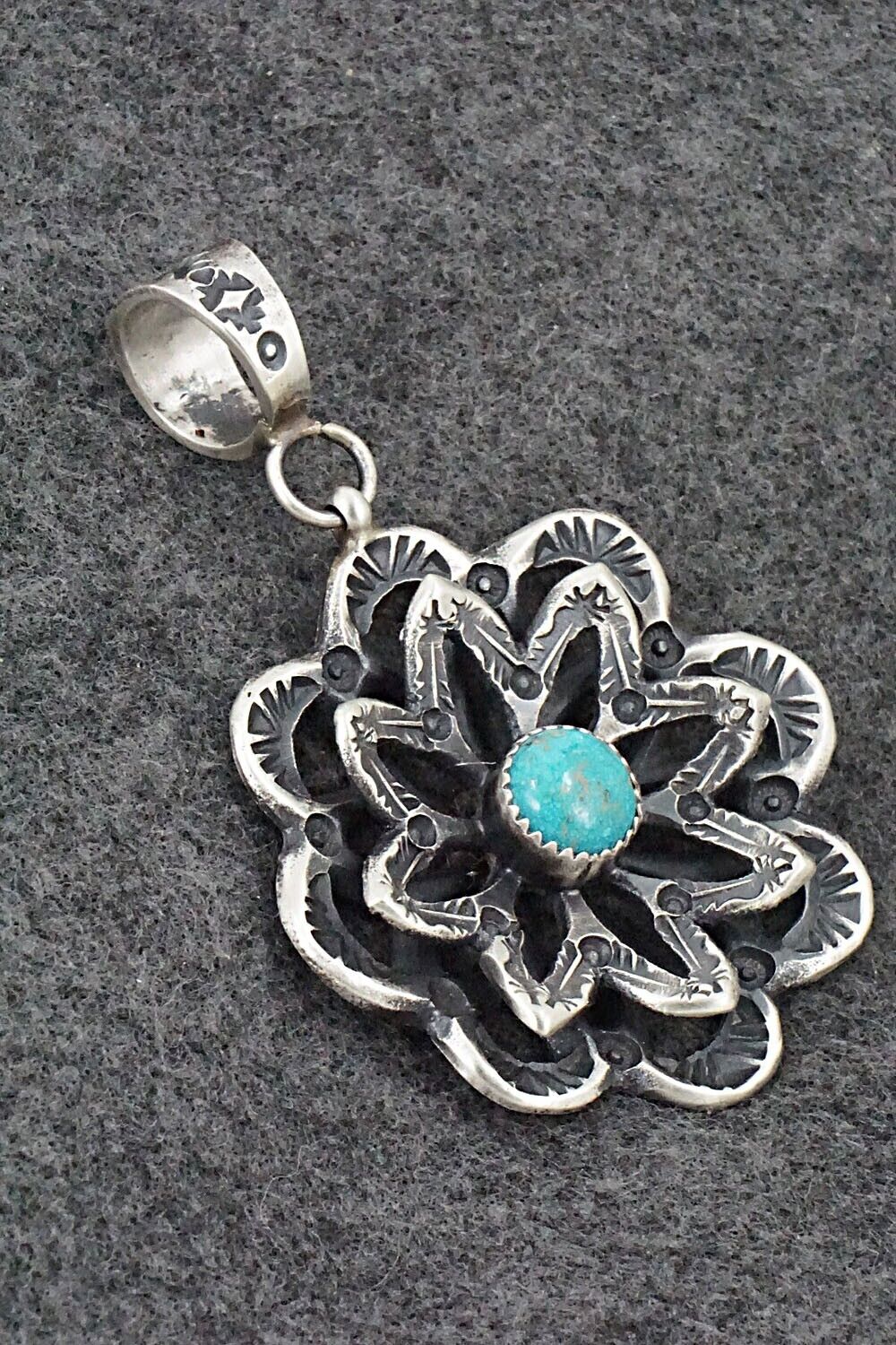 Turquoise & Sterling Silver Pendant - Kevin Billah