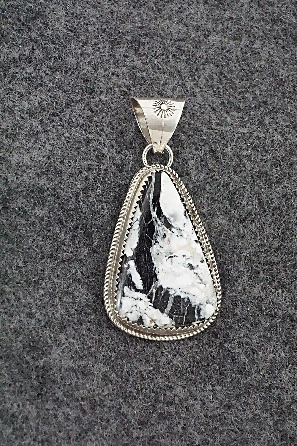 White Buffalo & Sterling Silver Pendant - Ernest Hawthorne