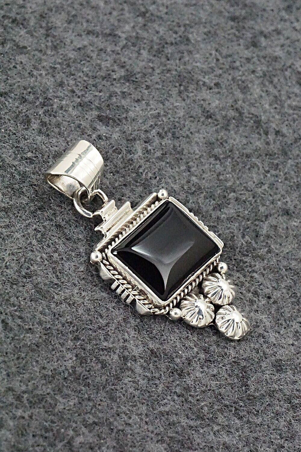 Onyx & Sterling Silver Pendant - Daniel Benally