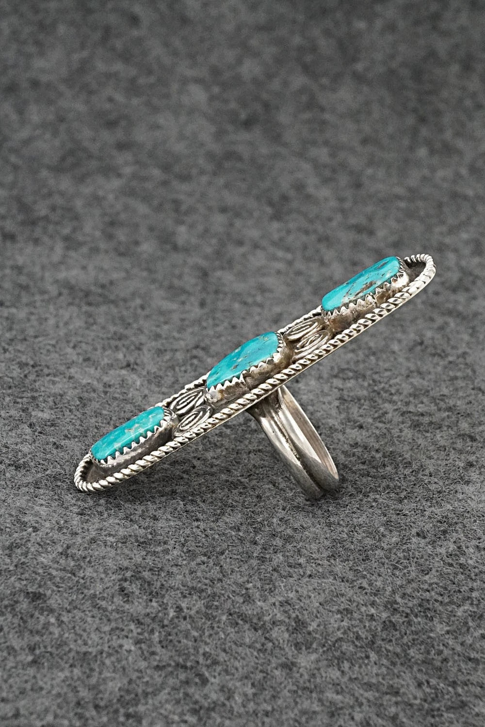 Turquoise & Sterling Silver Ring - Priscilla Reeder - Size 7.5