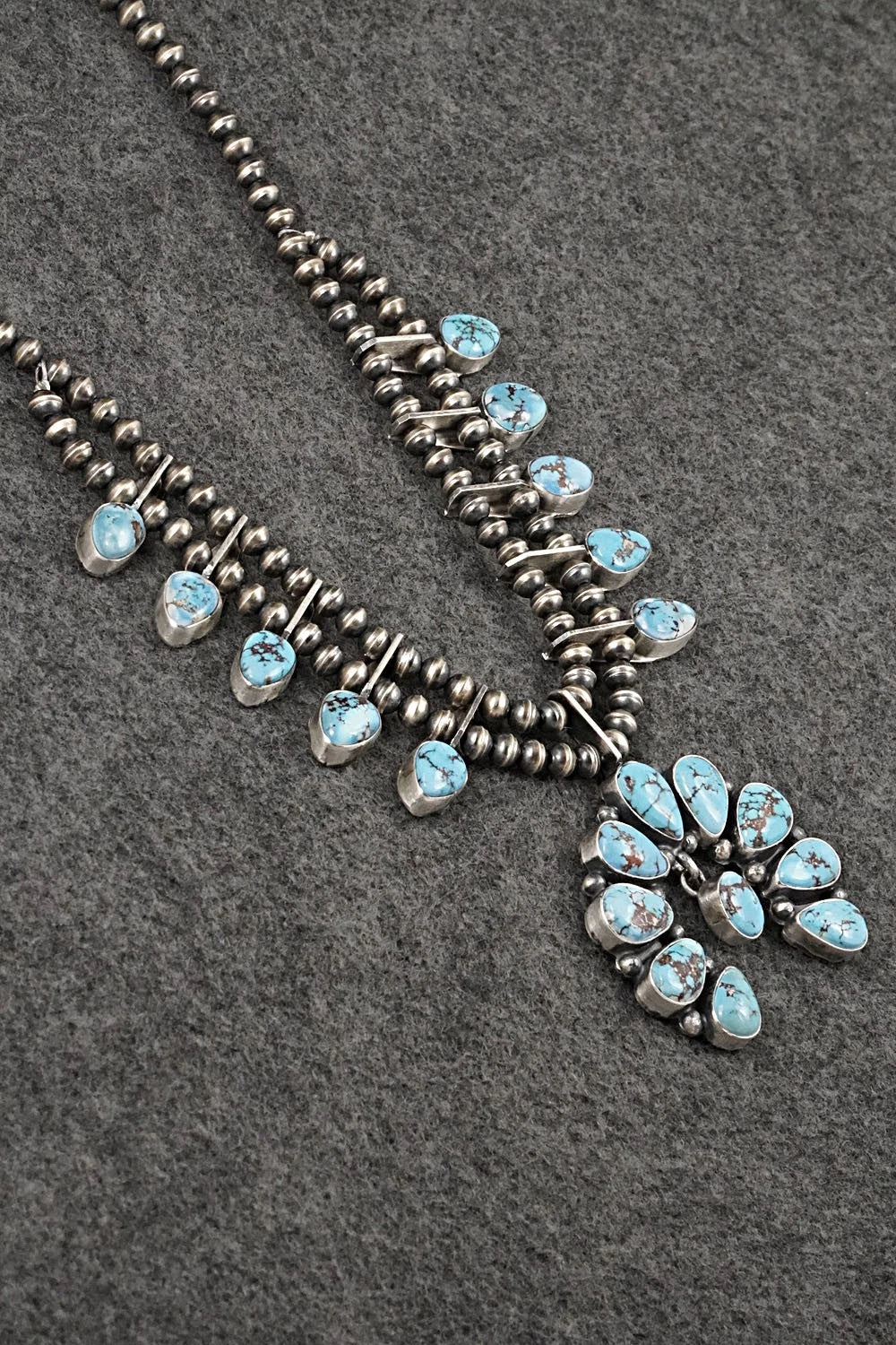 Turquoise & Sterling Silver Squash Blossom Set - Darrin Livingston