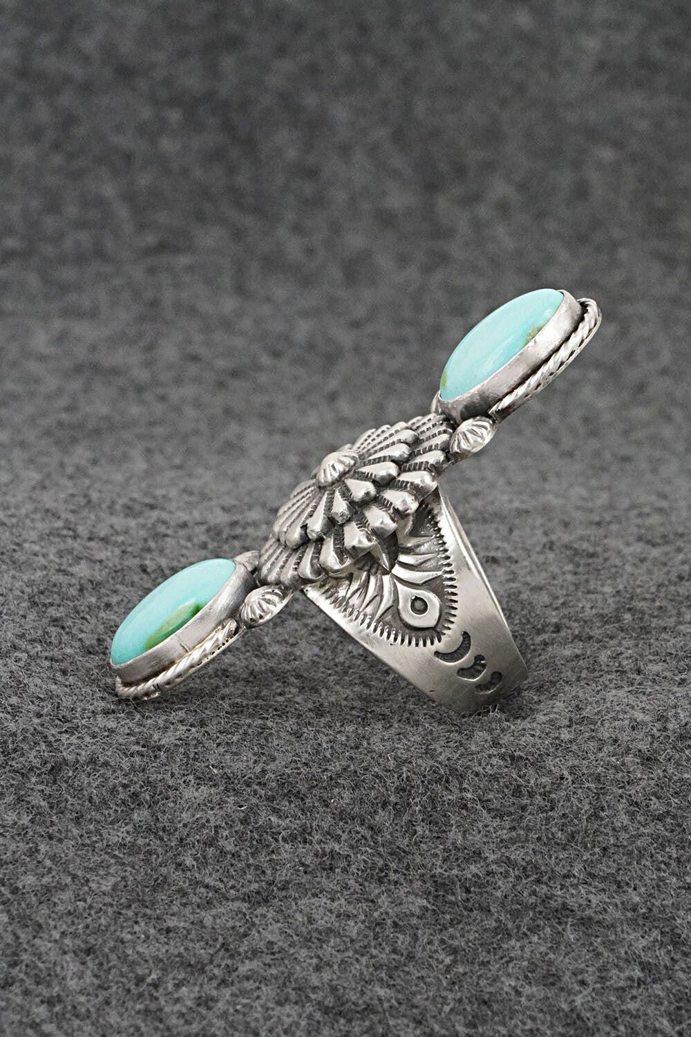 Turquoise & Sterling Silver Ring - Samuel Yellowhair - Size 9