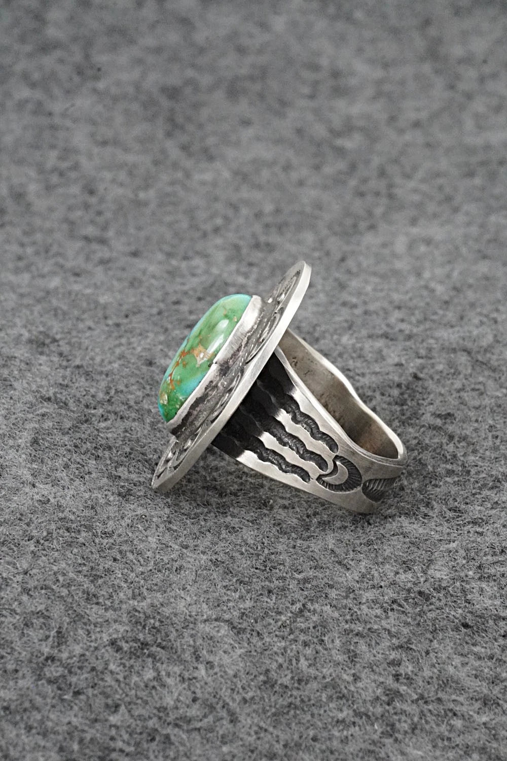 Turquoise & Sterling Silver Ring - Calvin Martinez - Size 9