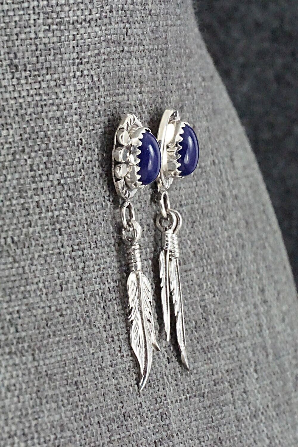Lapis & Sterling Silver Earrings - Etta Larry