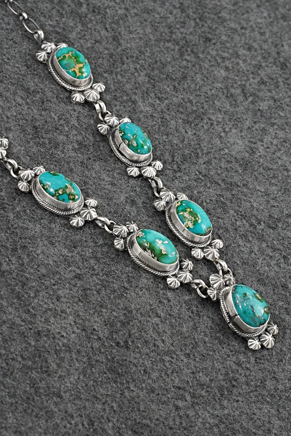 Turquoise & Sterling Silver Necklace and Earrings Set - Darrin Livingston