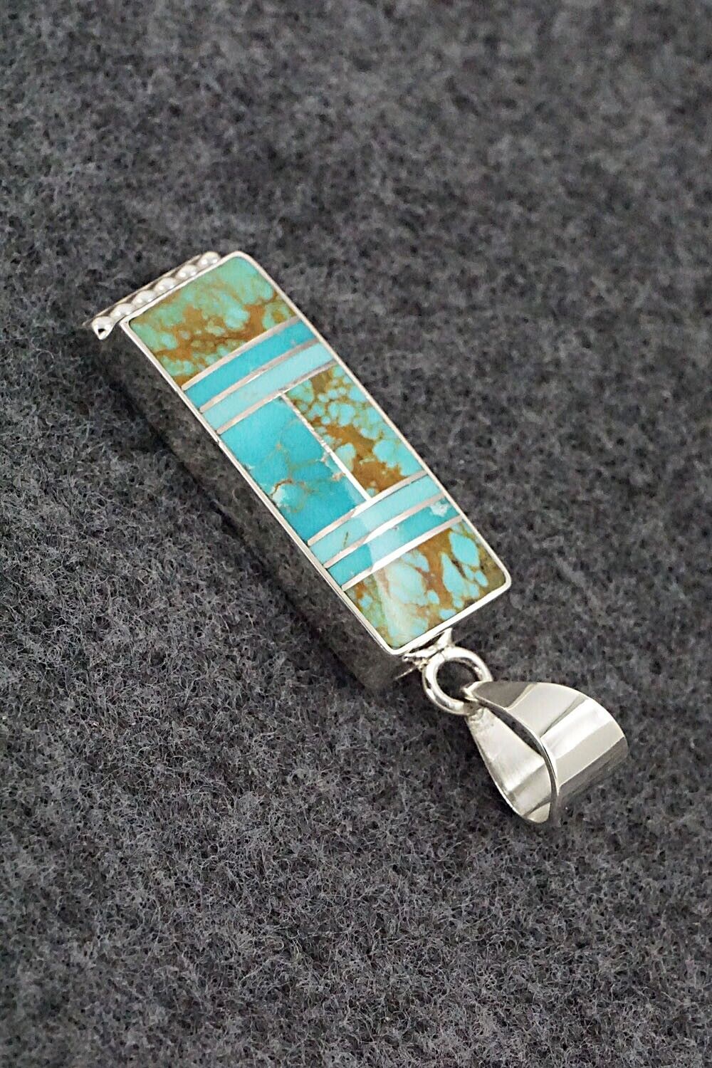 Turquoise & Sterling Silver Pendant - Curtis Manygoats