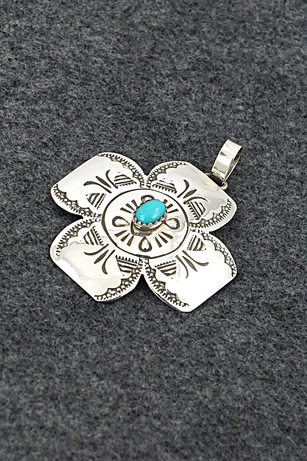 Turquoise & Sterling Silver Pendant - Bertha Begay