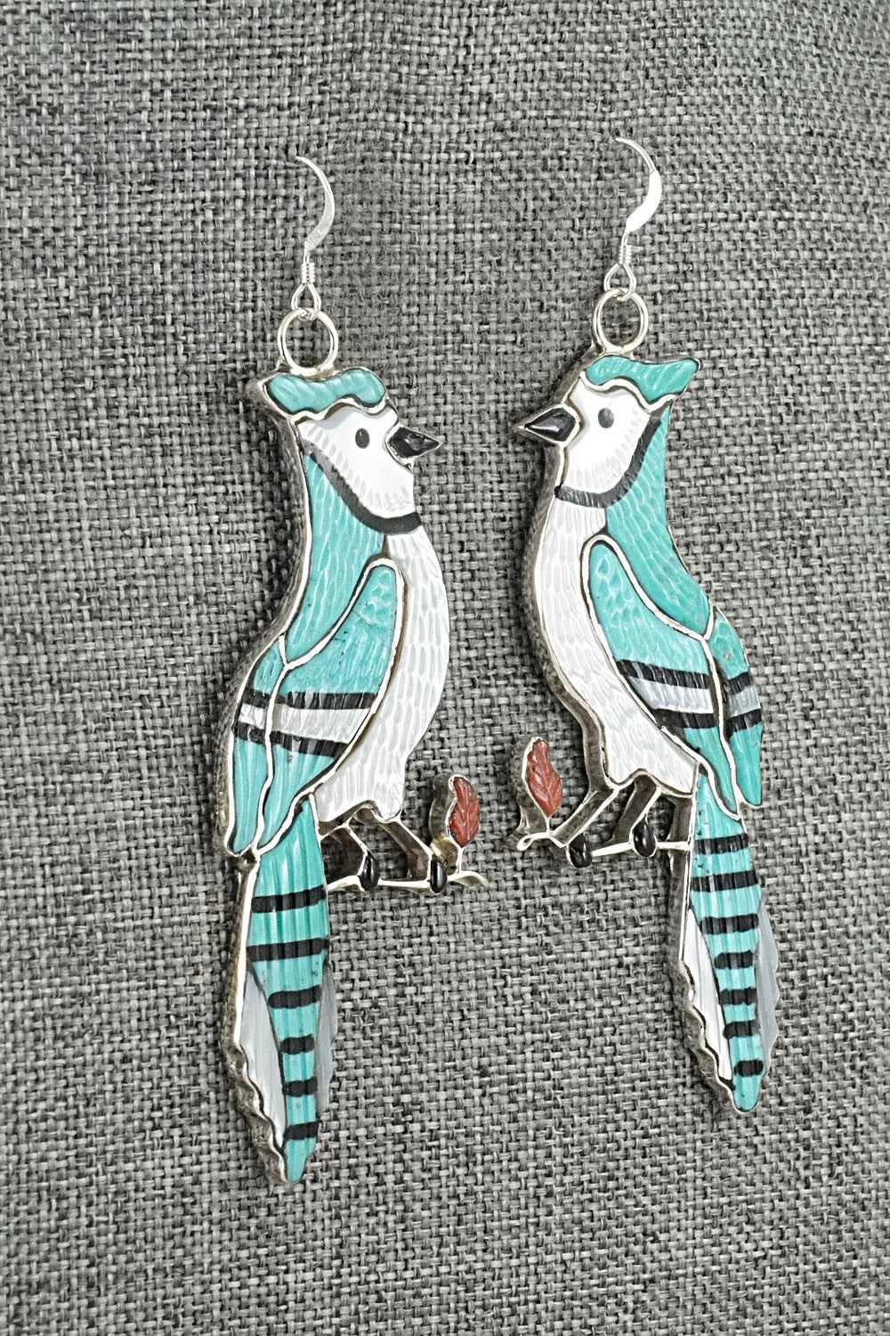Multi-Stone Inlay & Sterling Silver Earrings - Antrea Lonjose