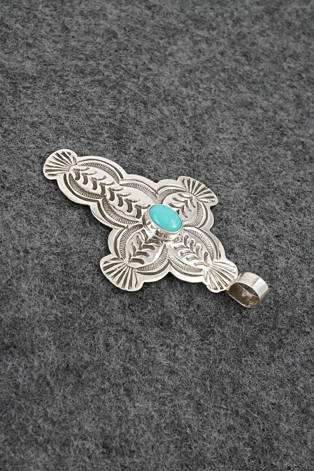 Turquoise & Sterling Silver Pendant - Arnold Blackgoat