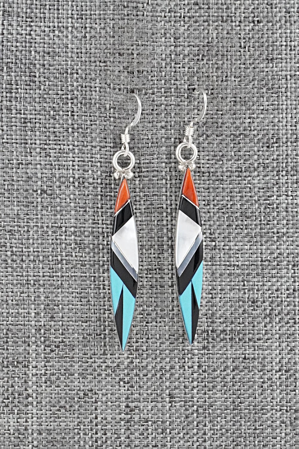 Multi-Stone Inlay & Sterling Silver Earrings - Cleo Kallestewa