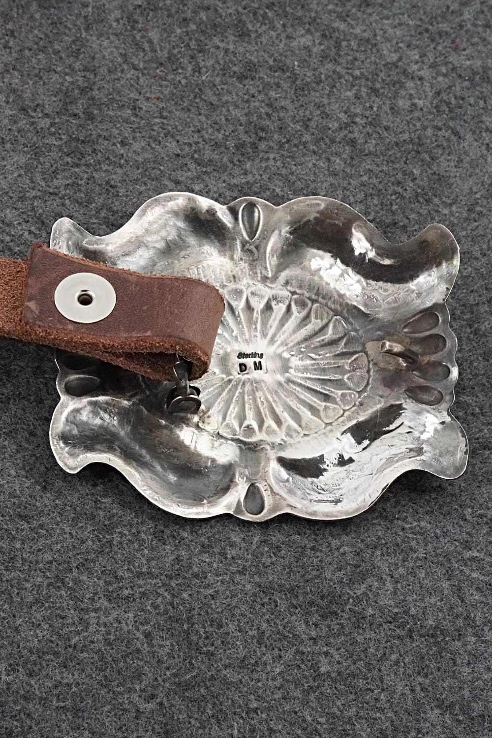 Turquoise, Sterling Silver & Leather Concho Belt - Dan Morgan