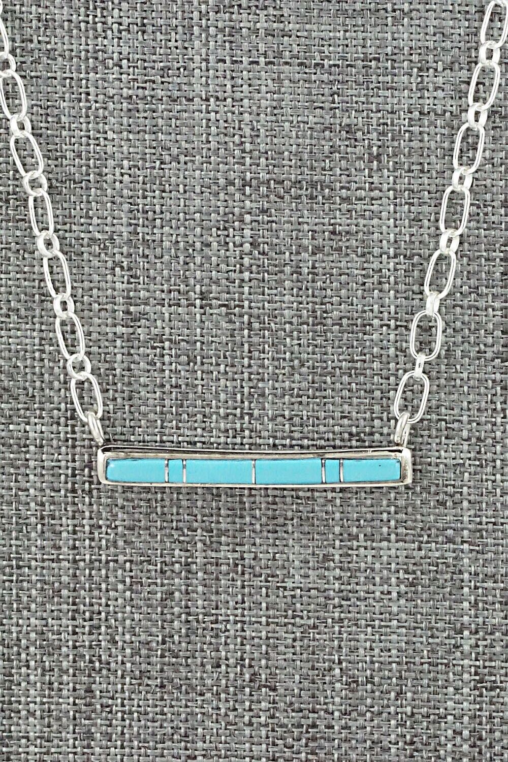 Turquoise & Sterling Silver Necklace - Roland Natachu