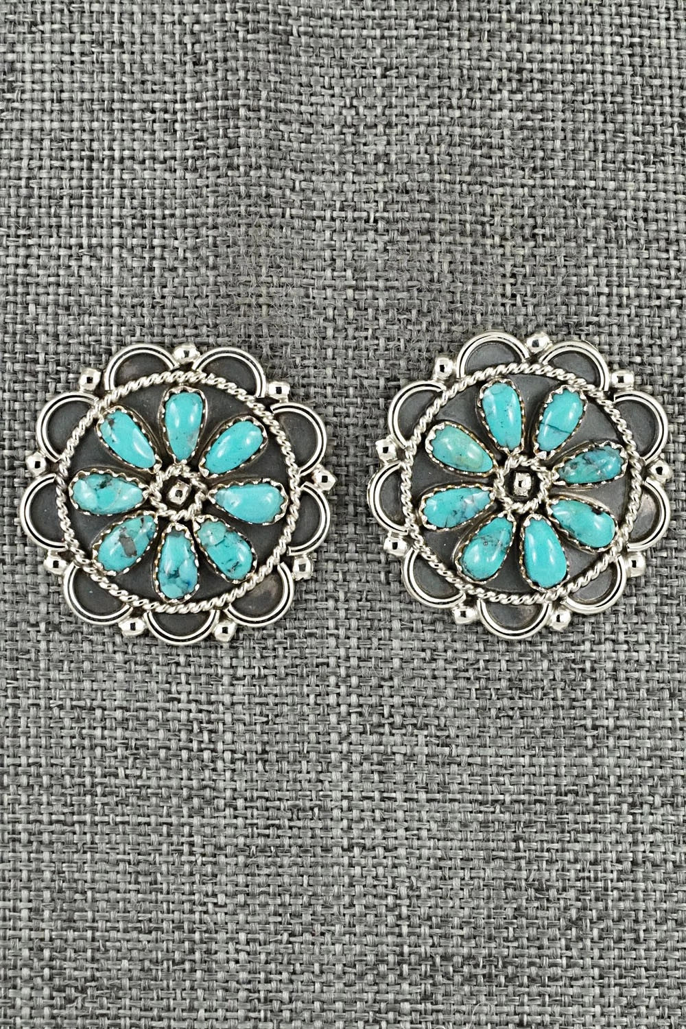 Turquoise & Sterling Silver Earrings - Gerald Mitchell