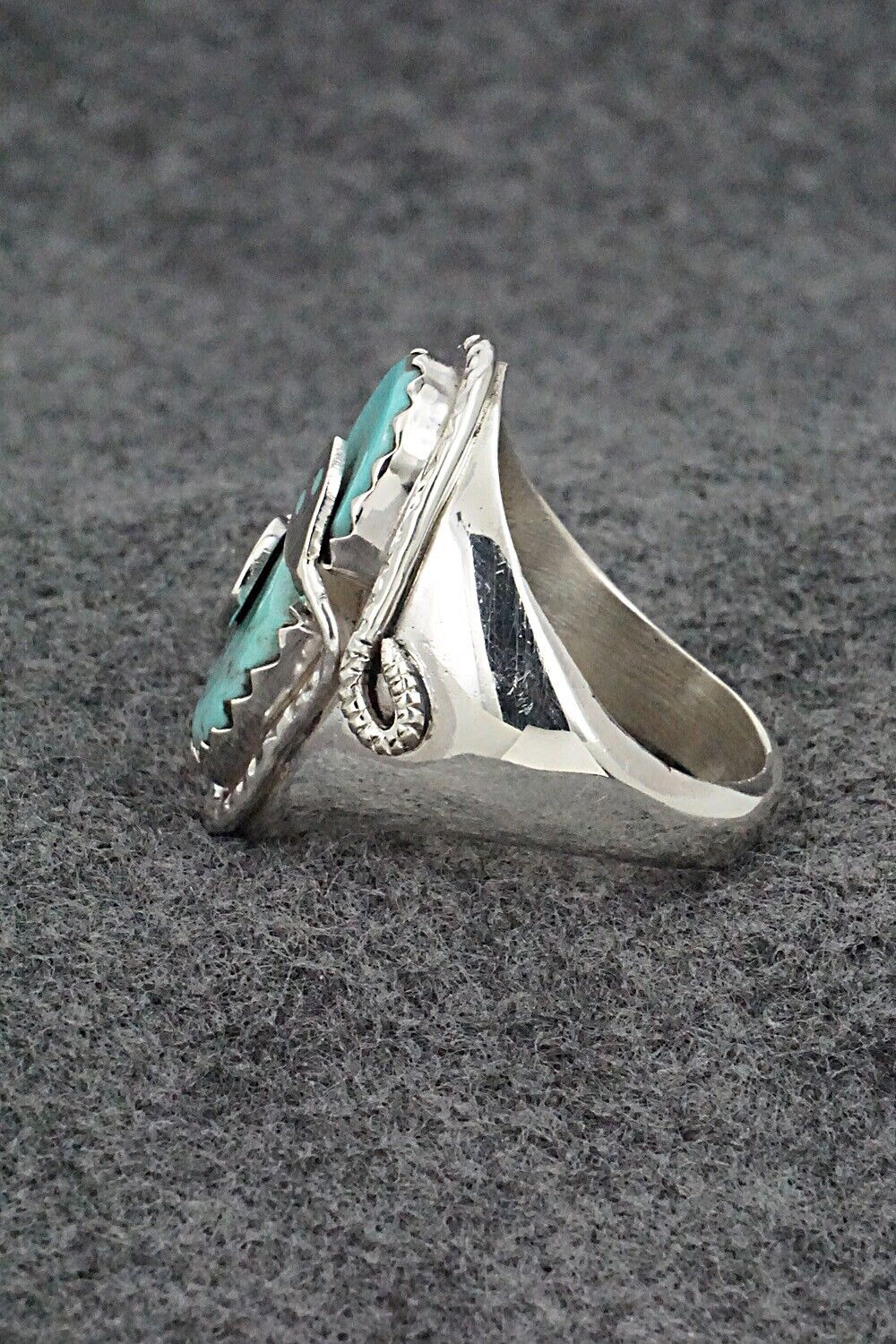 Turquoise & Sterling Silver Ring - Joy Calavaza - Size 13.5