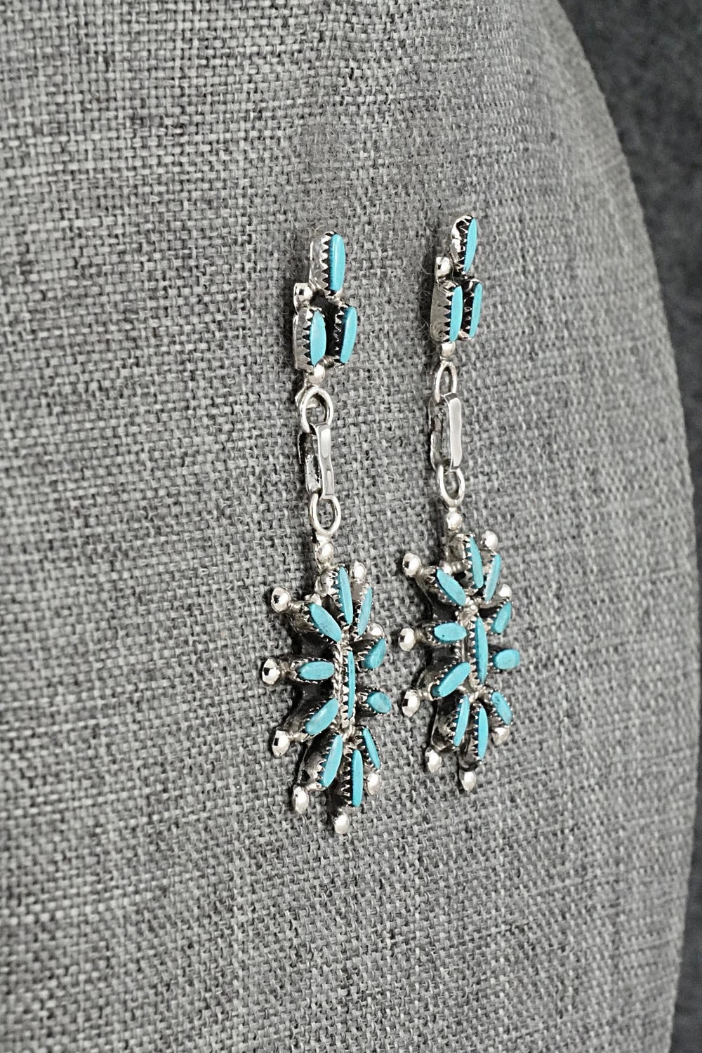 Turquoise & Sterling Silver Earrings - Evonne Hustito