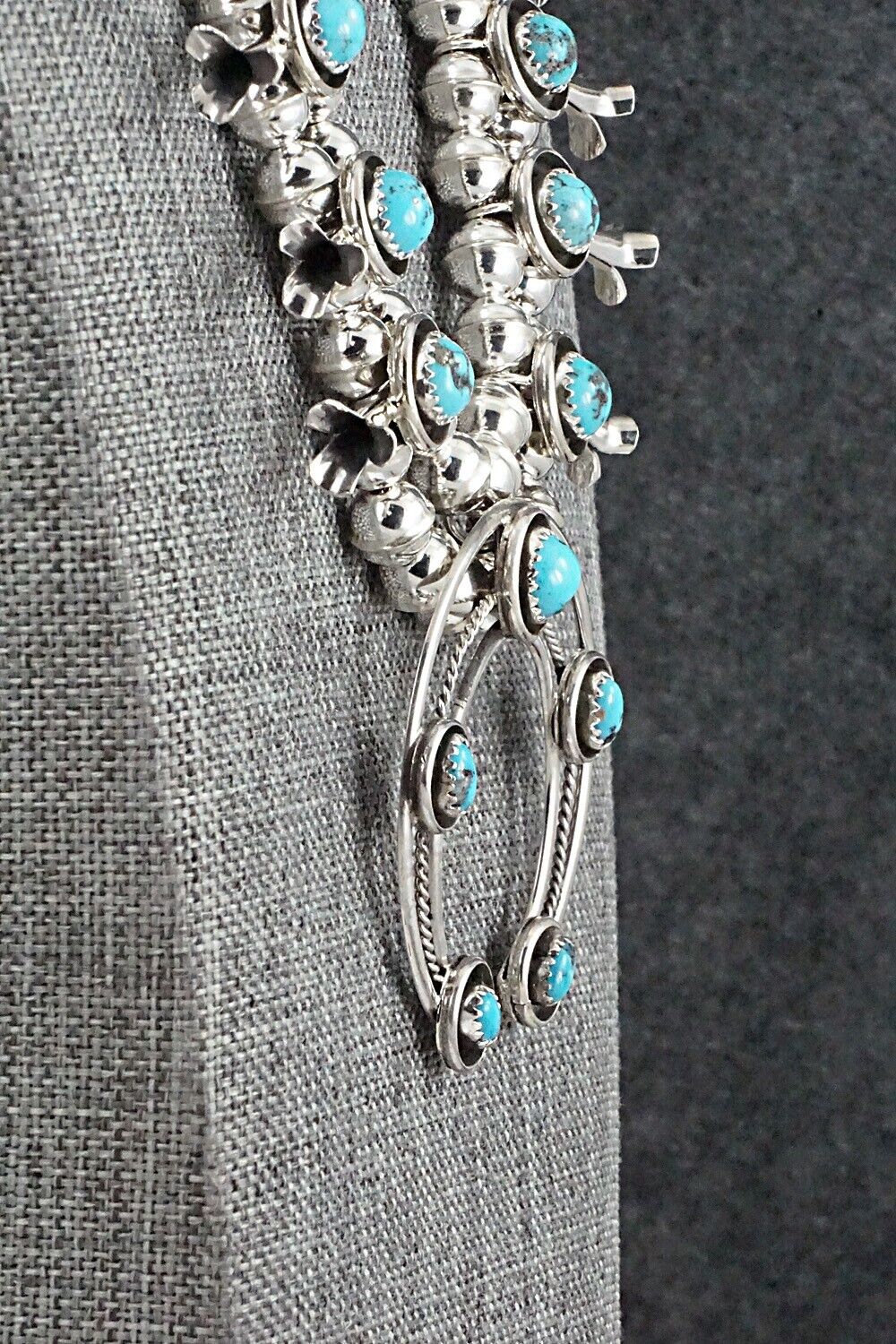 Turquoise & Sterling Silver Squash Blossom Set - Phil Garcia