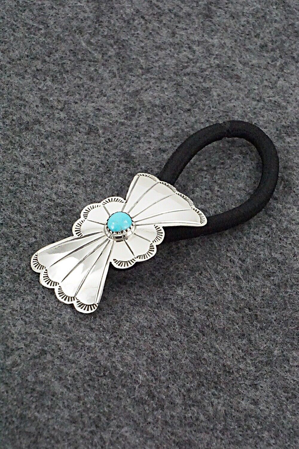 Turquoise & Sterling Silver Hair Tie - Phil Lynn