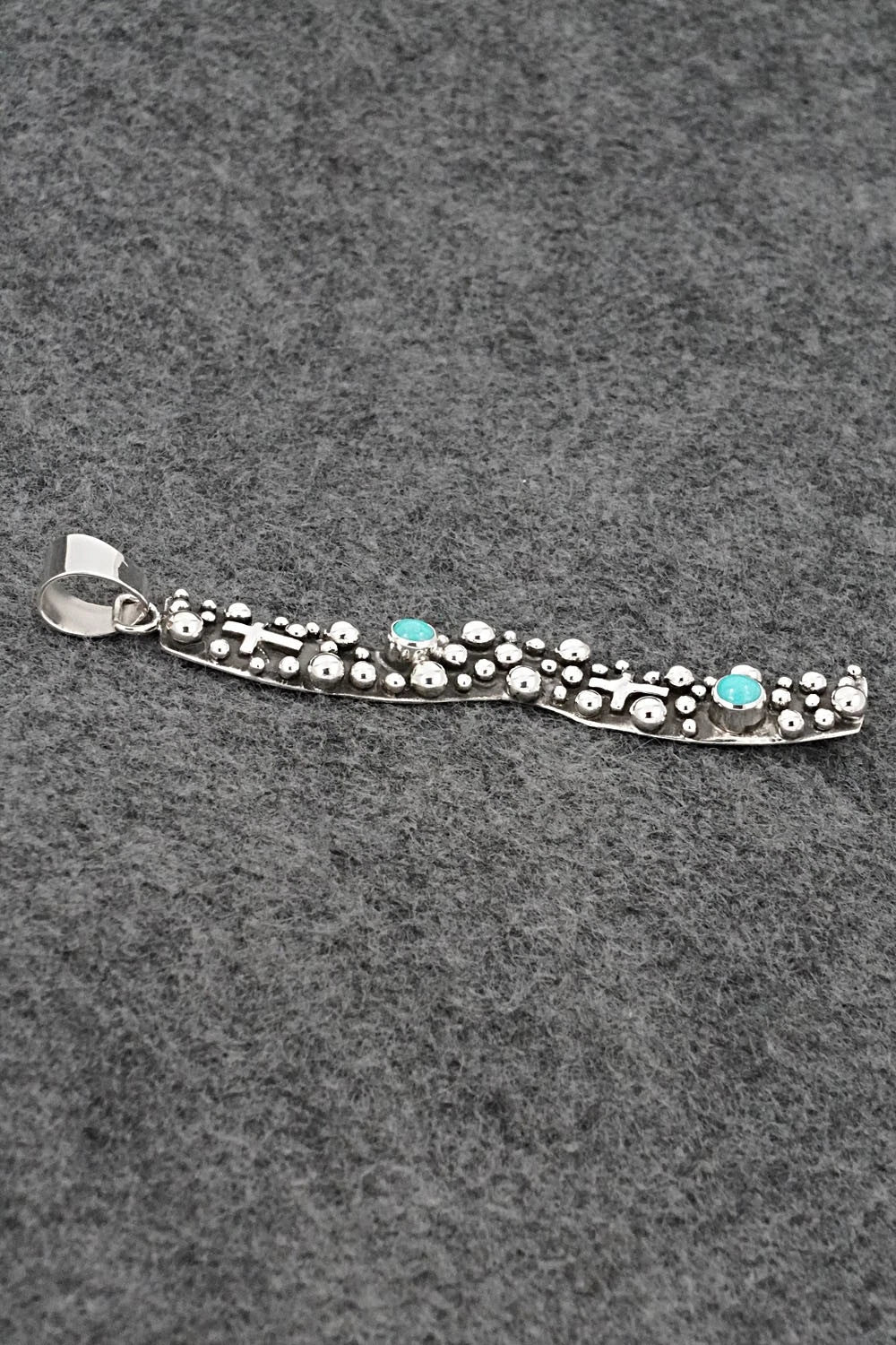 Turquoise & Sterling Silver Pendant - Raymond Coriz