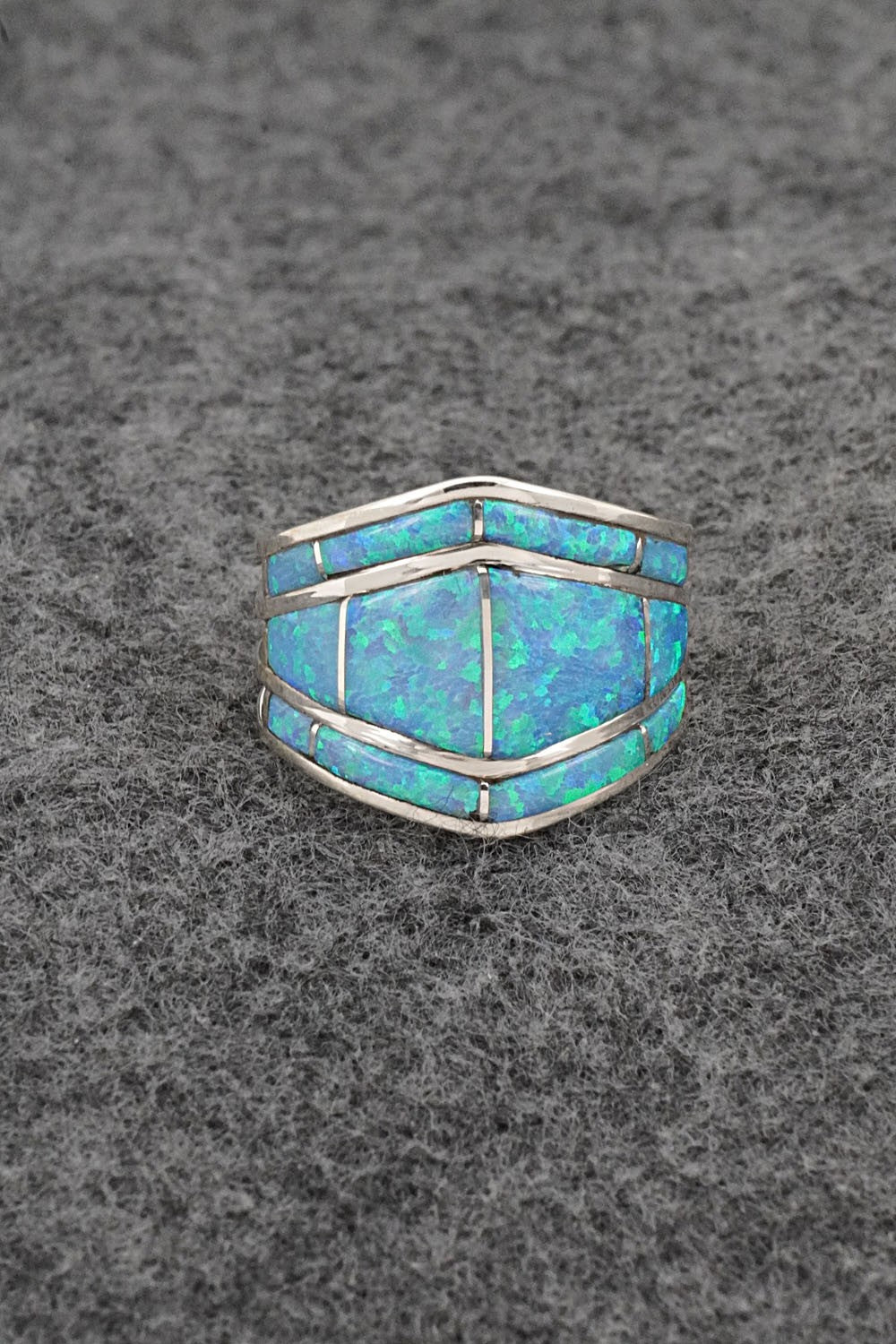 Opalite & Sterling Silver Ring - Andrew Enrico - Size 8