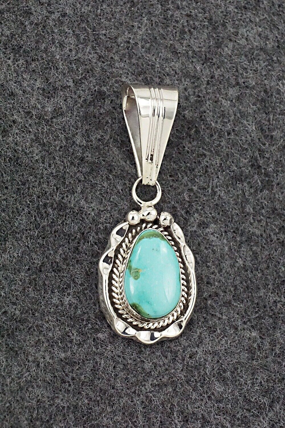 Turquoise & Sterling Silver Pendant - Samuel Yellowhair