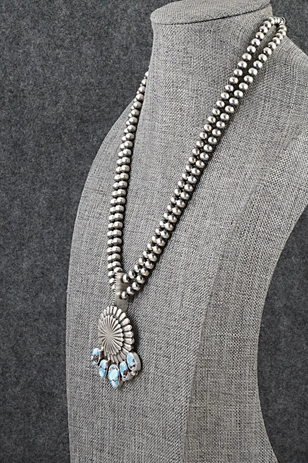 Turquoise & Sterling Silver Necklace - Tom Lewis
