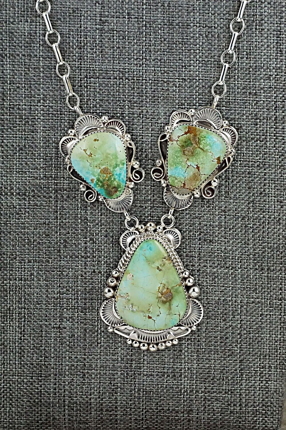Turquoise and Sterling Silver Necklace - Anthony Brown
