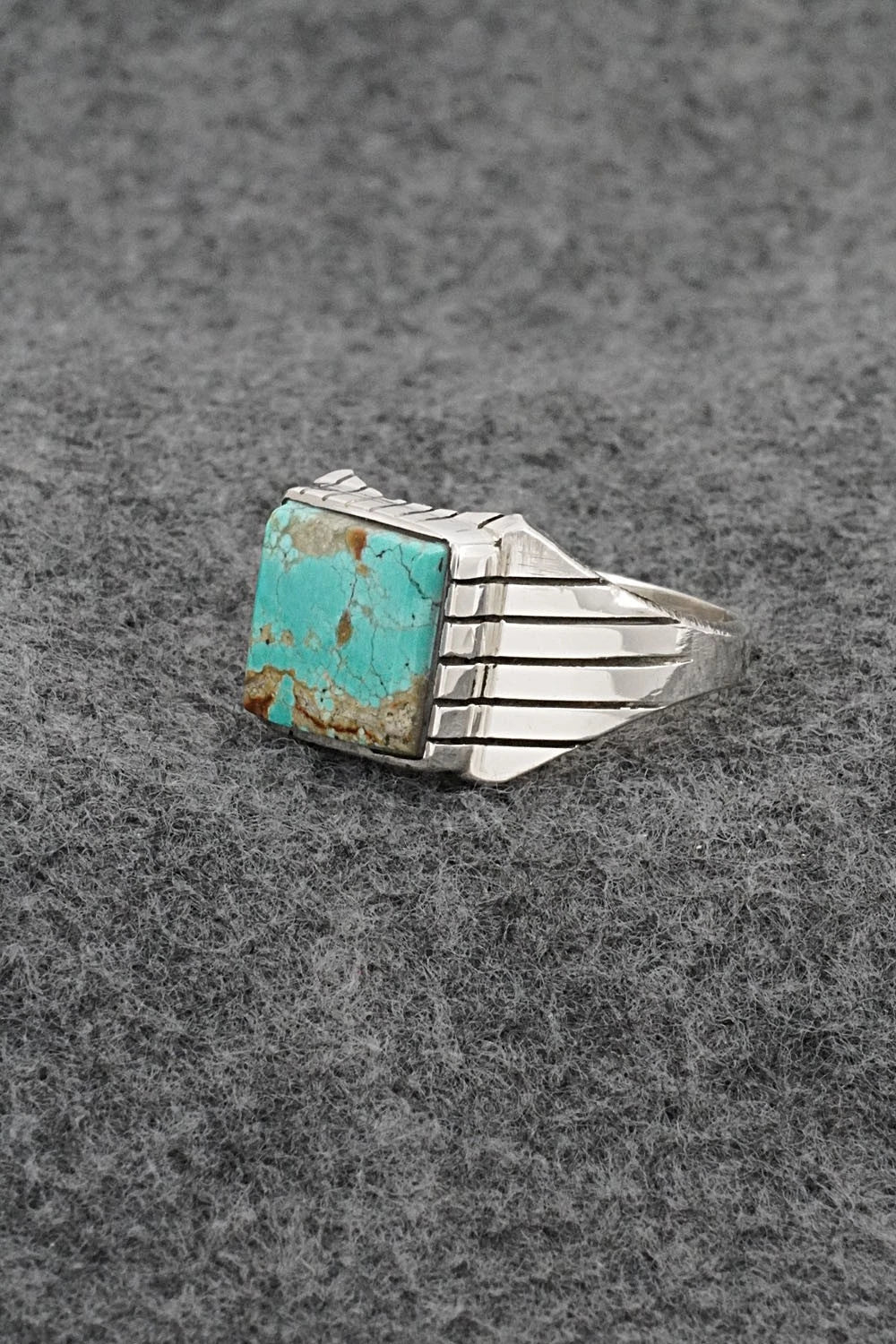 Turquoise & Sterling Silver Ring - Trevor Jack - Size 11.5