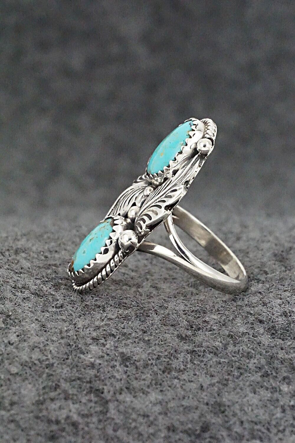 Turquoise & Sterling Silver Ring - Jerryson Henio - Size 5.75
