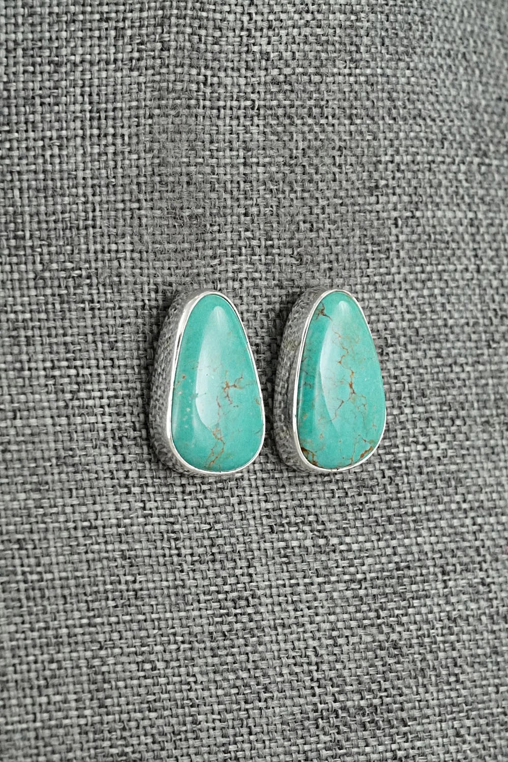 Turquoise & Sterling Silver Earrings - Eugene Gruber