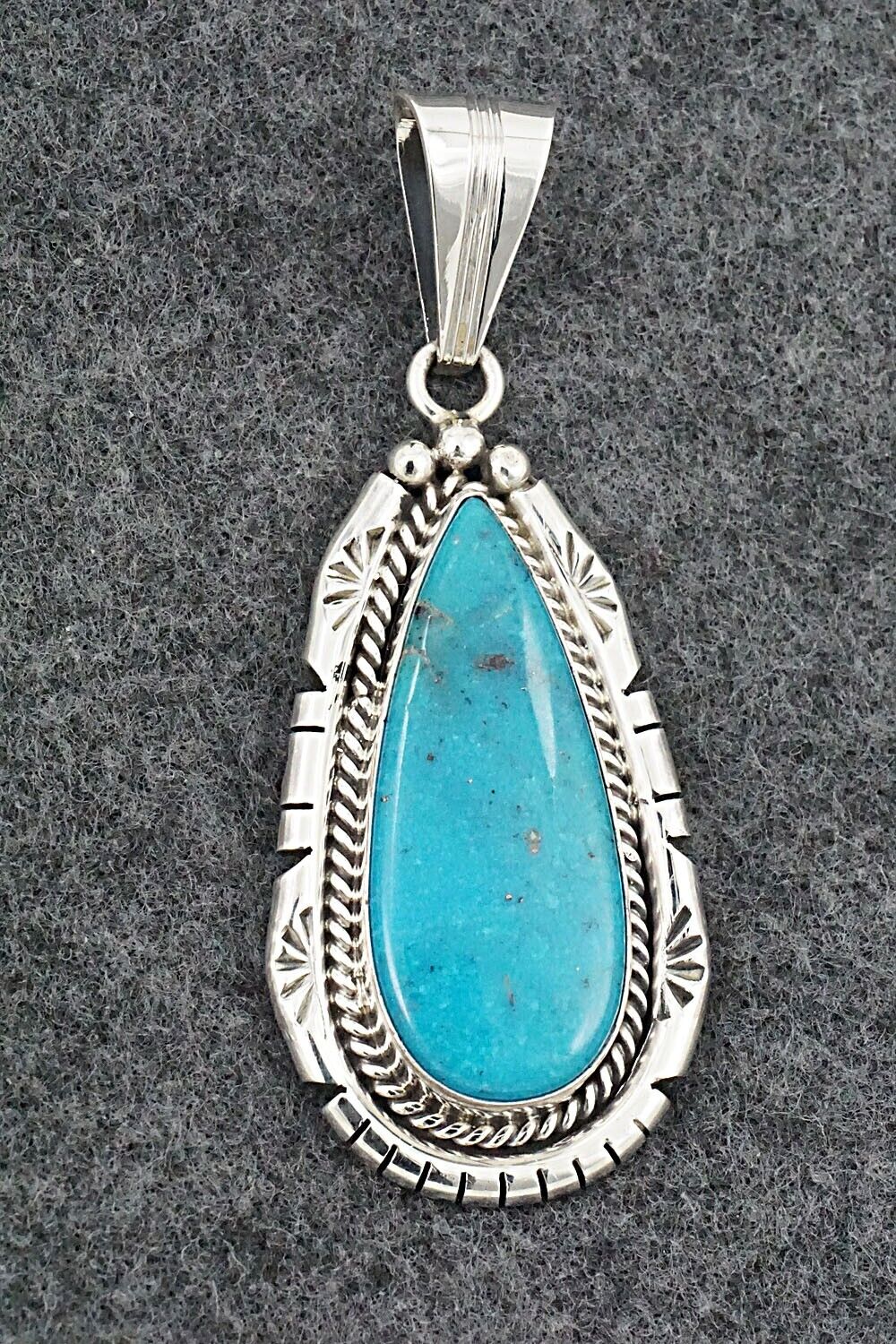 Turquoise & Sterling Silver Pendant - Samuel Yellowhair