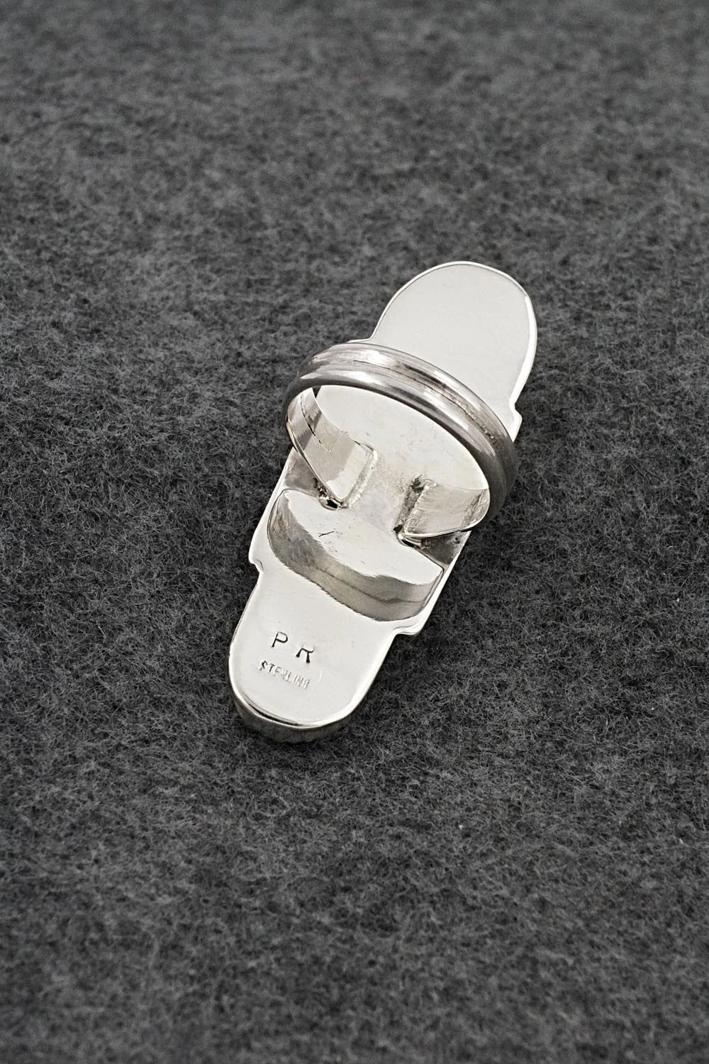 Turquoise, Spiny Oyster & Sterling Silver Ring - Priscilla Reeder - Size 7.5