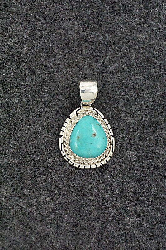 Turquoise & Sterling Silver Pendant - Johnny Frank