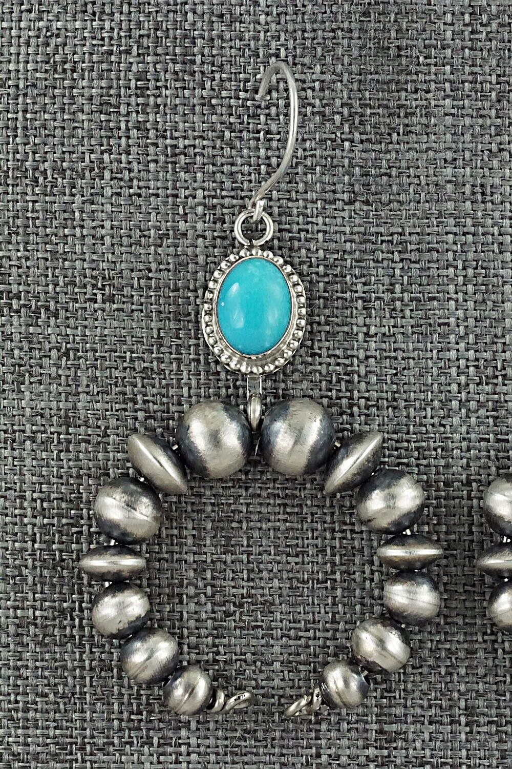 Turquoise & Sterling Silver Navajo Pearl Earrings - Grace Kenneth