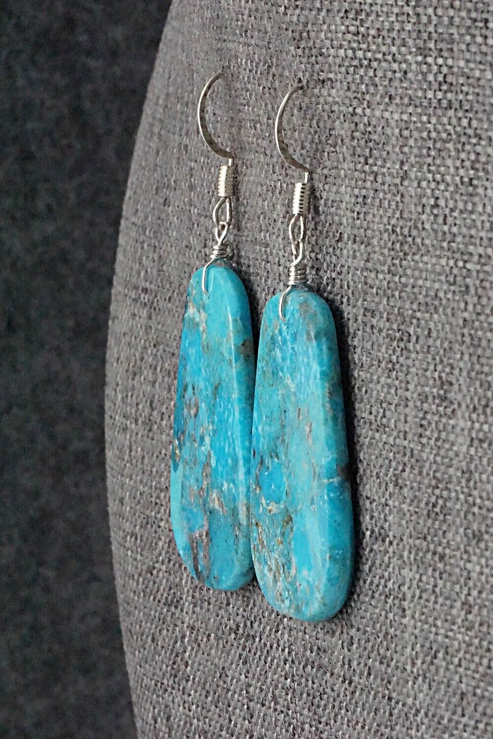 Turquoise & Sterling Silver Earrings - Lupe Lovato