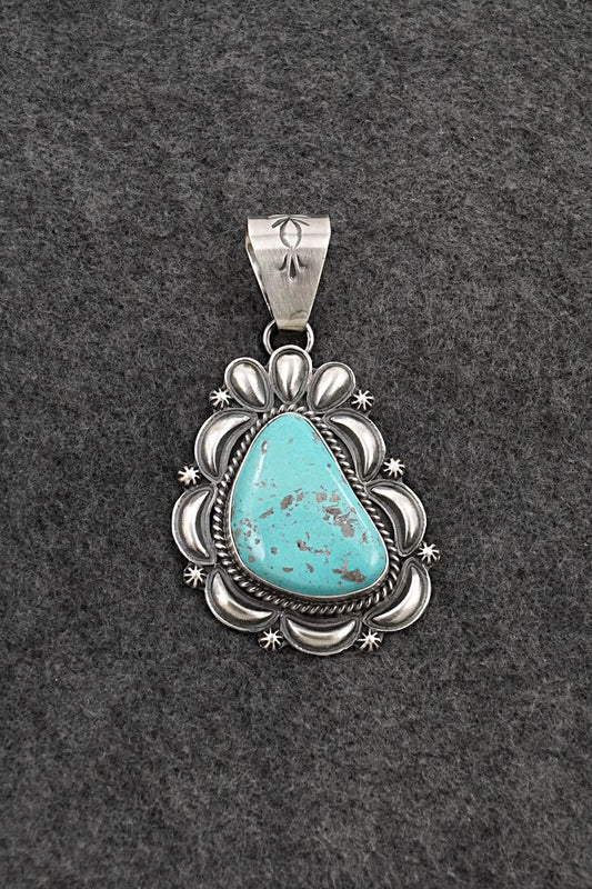Turquoise & Sterling Silver Pendant - Raymond Delgarito