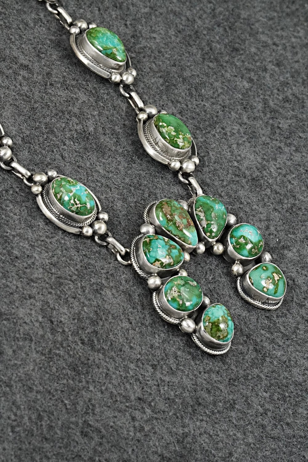 Turquoise & Sterling Silver Necklace and Earrings Set - Paul Livingston