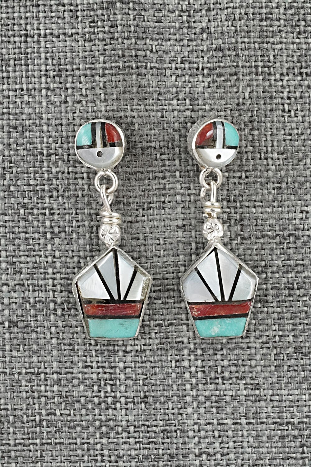 Multi Stone Inlay & Sterling Silver Earrings - Ola Eriacho