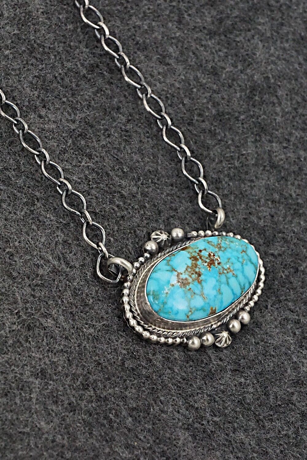 Turquoise & Sterling Silver Necklace - Randy Billy