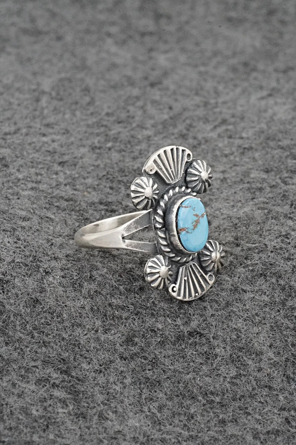 Turquoise and Sterling Silver Ring - Jerryson Henio - Size 9