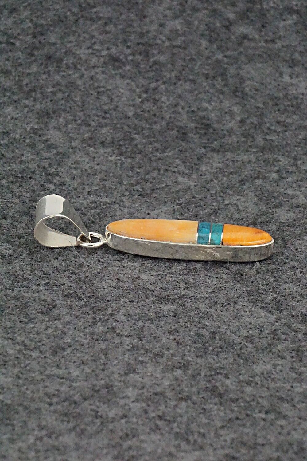 Spiny Oyster, Turquoise & Sterling Silver Pendant - Harold Smith