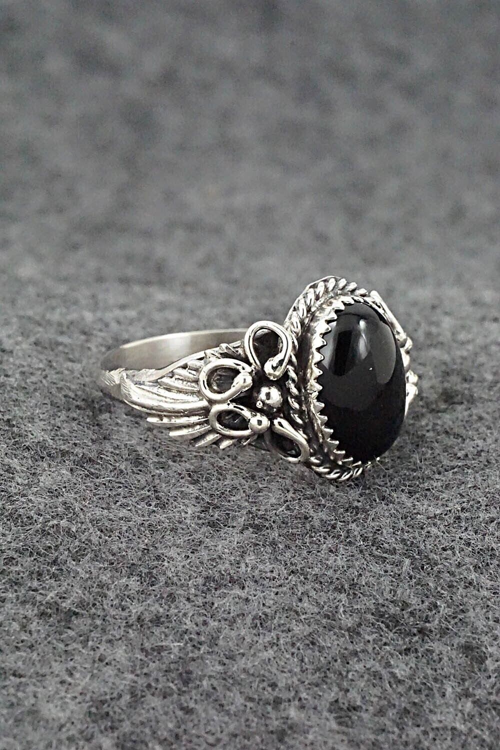 Onyx & Sterling Silver Ring - Jeannette Saunders - Size 11.75