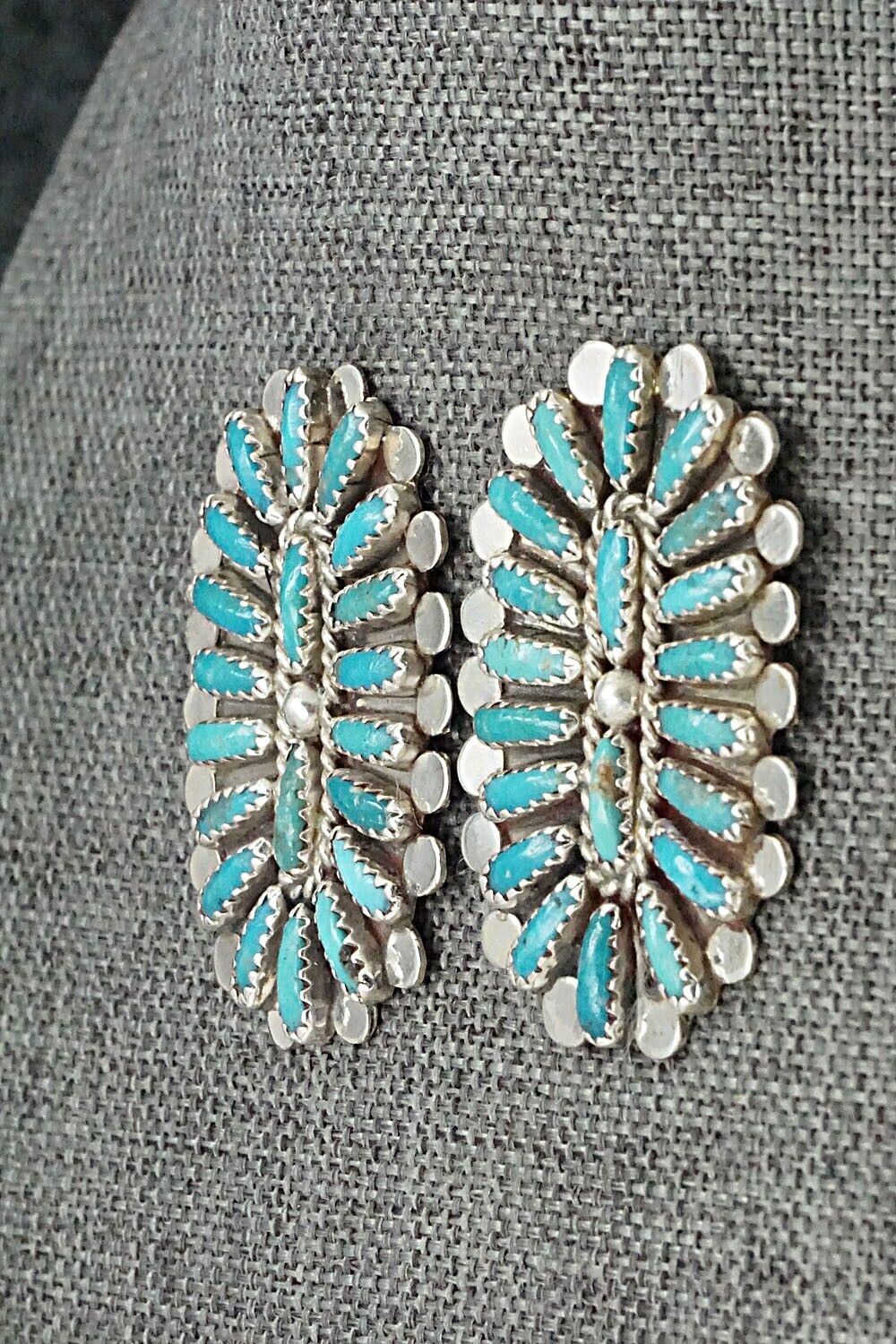 Turquoise & Sterling Silver Squash Blossom Set - Lavell Byjoe
