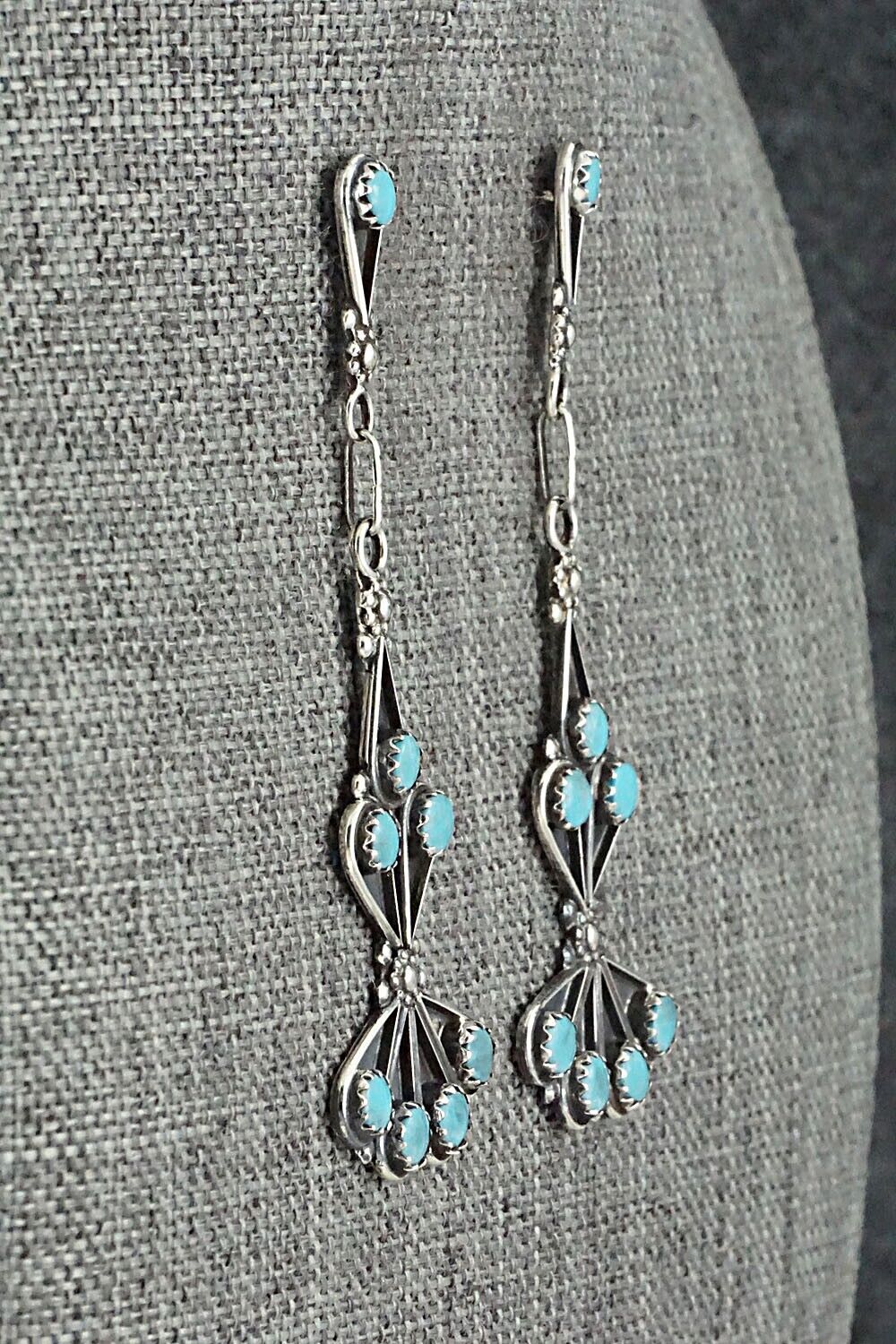 Turquoise & Sterling Silver Earrings - Vivianita Booqua