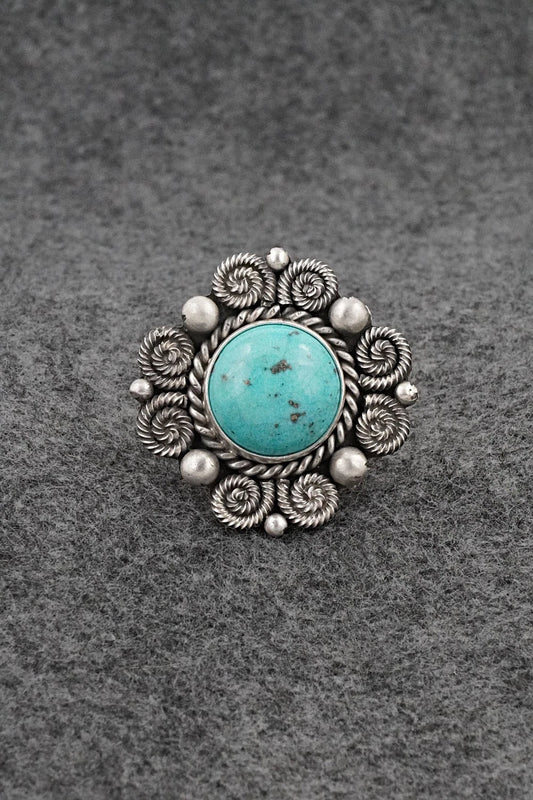 Turquoise & Sterling Silver Ring - Michael Calladitto - Size 8.5