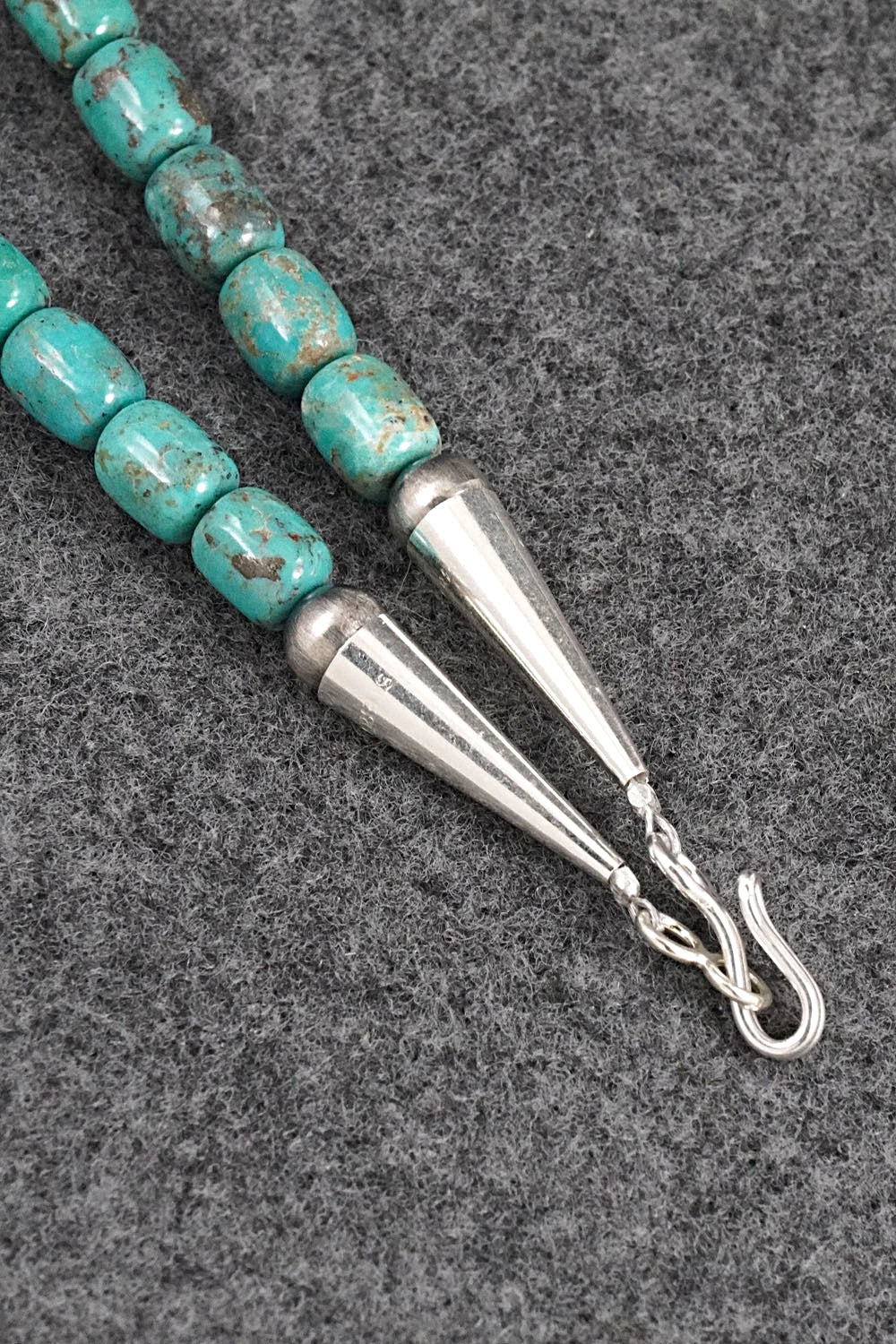 Turquoise & Sterling Silver Necklace 18" - Doreen Jake