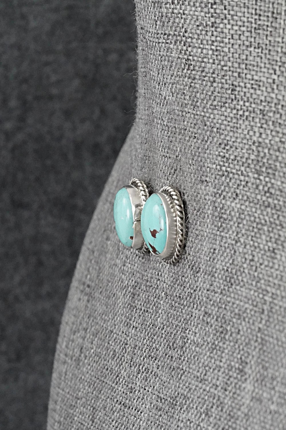 Turquoise & Sterling Silver Earrings - Eugene Gruber
