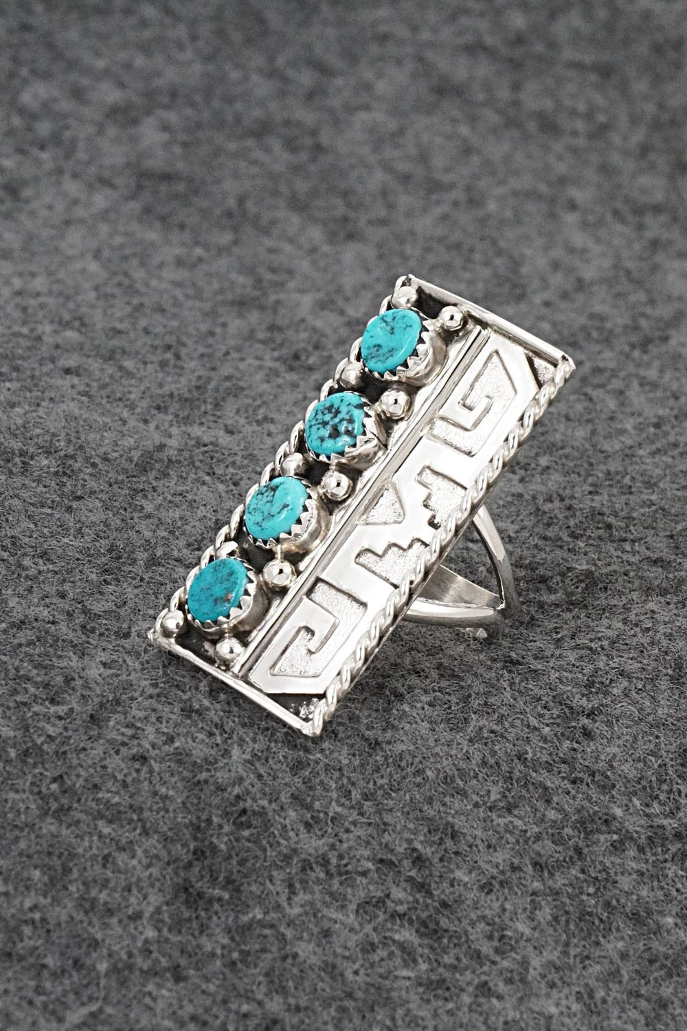 Turquoise & Sterling Silver Ring - Ronnie Spencer - Size 8.5