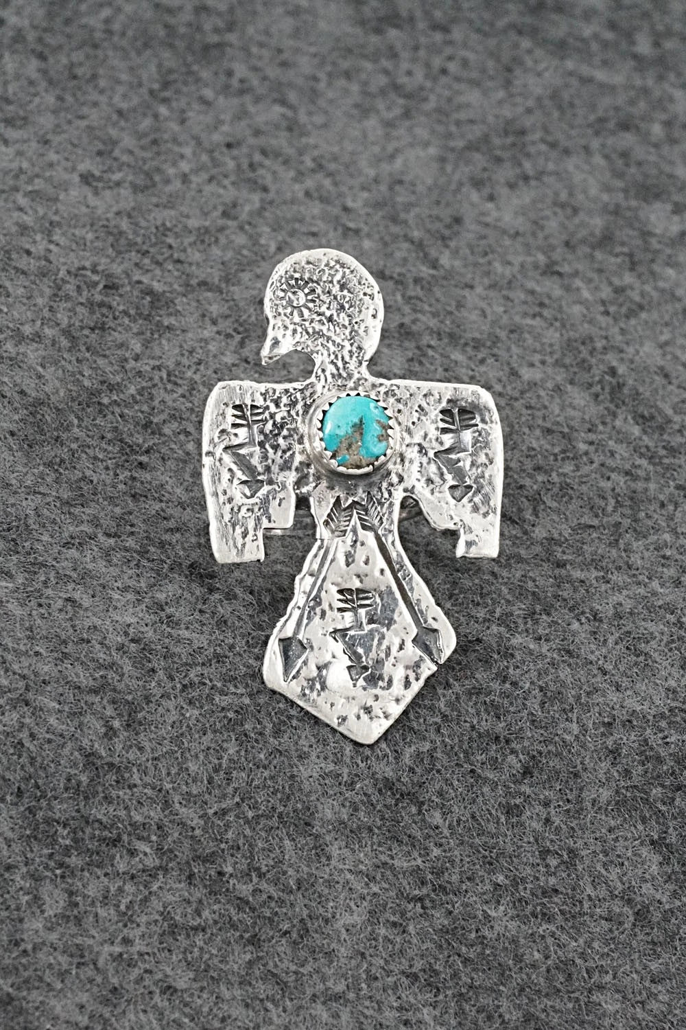 Turquoise & Sterling Silver Ring - Delbert Arviso - Size 7.5